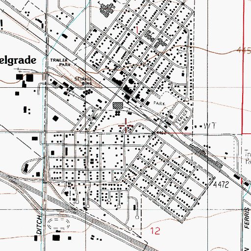 Topographic Map of Triangle Park, MT