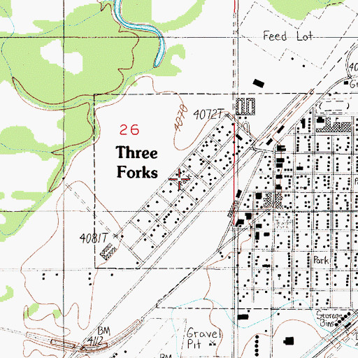 Topographic Map of Peterson Park, MT