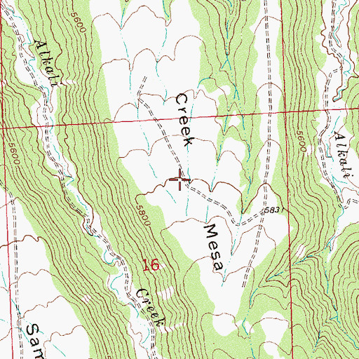 Topographic Map of Creek Mesa, CO