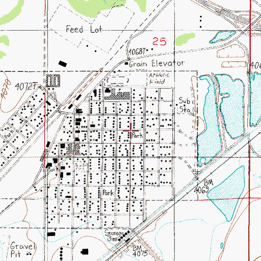 Topographic Map of Tom Bertagnolli Park, MT