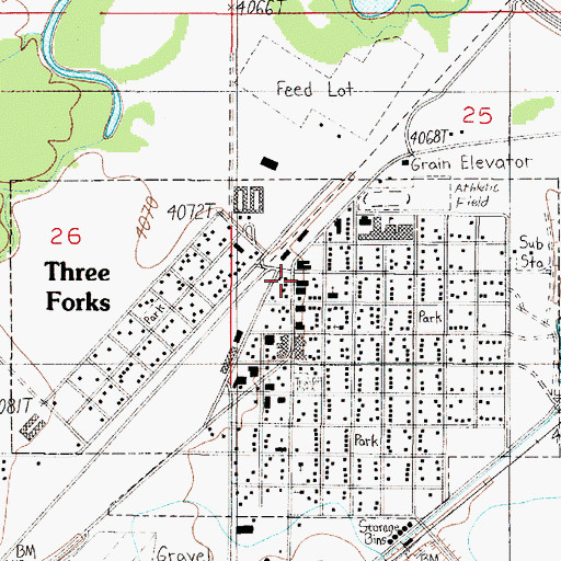 Topographic Map of Sacajawea Park, MT