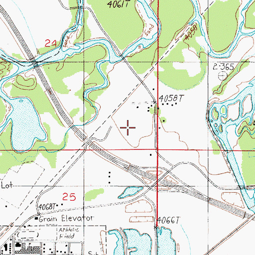 Topographic Map of Three Forks Pond, MT