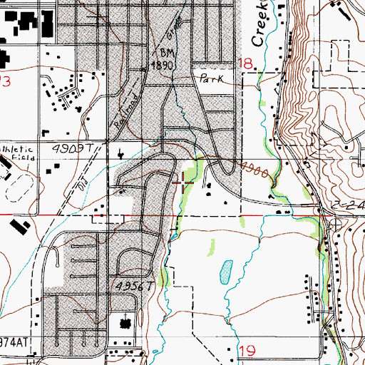 Topographic Map of Langhor Park, MT