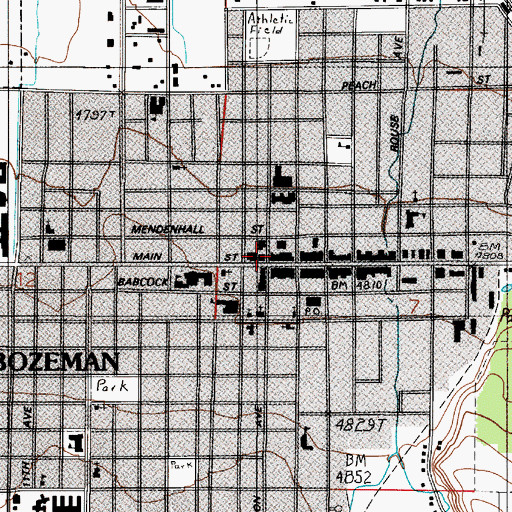 Topographic Map of West Main Park, MT
