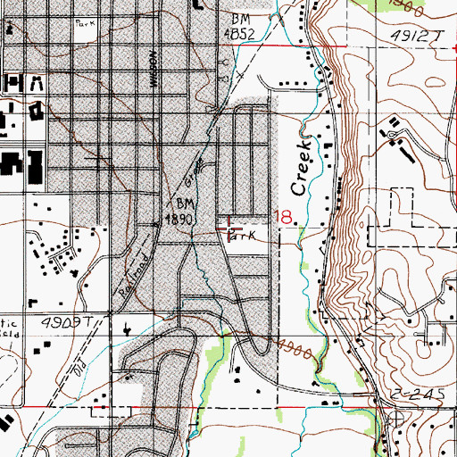 Topographic Map of Christie Fields Park, MT