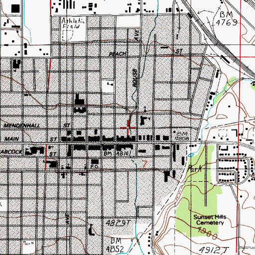Topographic Map of Soroptomist Park, MT