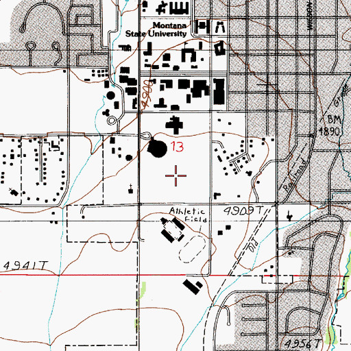 Topographic Map of Intramural Ball Fields, MT