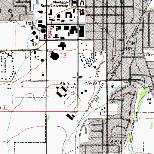 Topographic Map of Huffman Building, MT