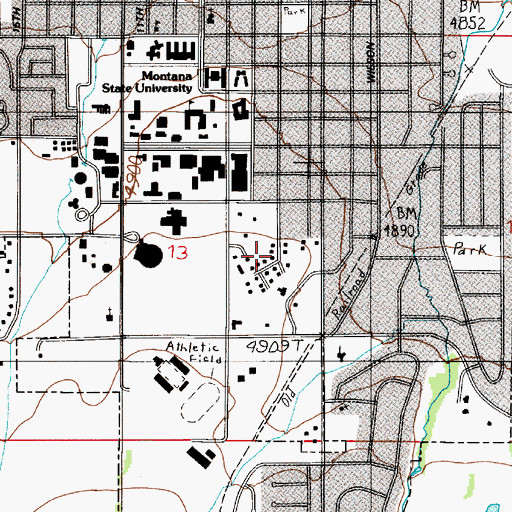 Topographic Map of Auto Repair Shop, MT