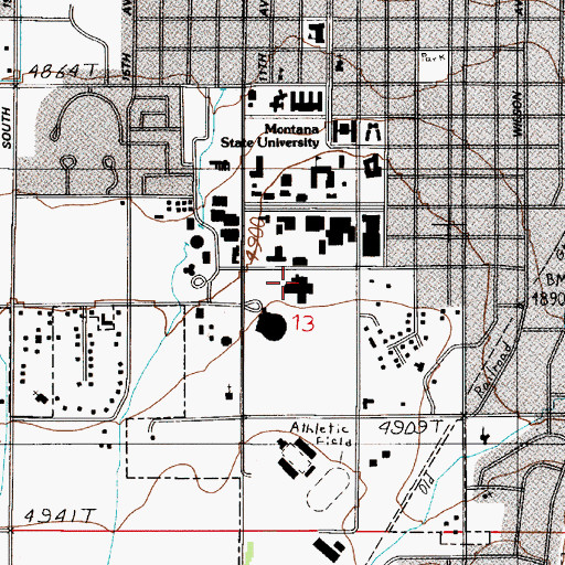 Topographic Map of Marga Hosaeus Health and Physical Education Complex, MT