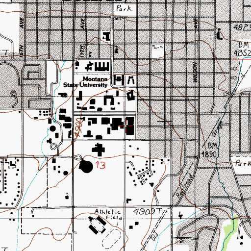 Topographic Map of Cobleigh Hall, MT