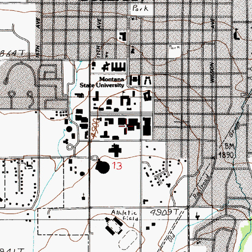 Topographic Map of Strand Union Building, MT