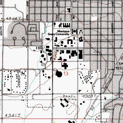 Topographic Map of Romney Gym, MT