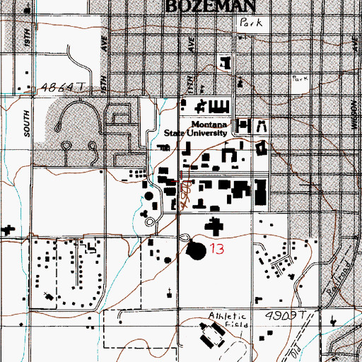 Topographic Map of Sherrick Hall, MT