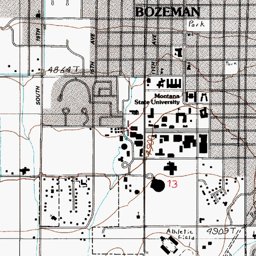 Topographic Map of Haynes Hall, MT