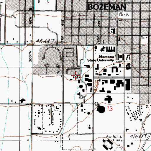 Topographic Map of Louise Shunk Day Care Center, MT