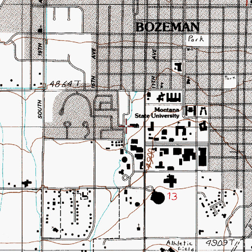 Topographic Map of Plant Growth Center, MT