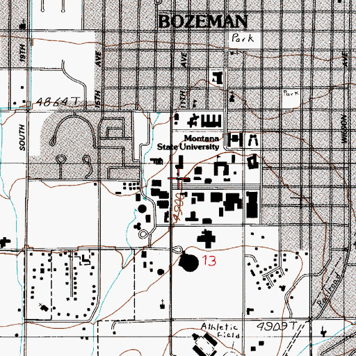 Topographic Map of Taylor Hall, MT