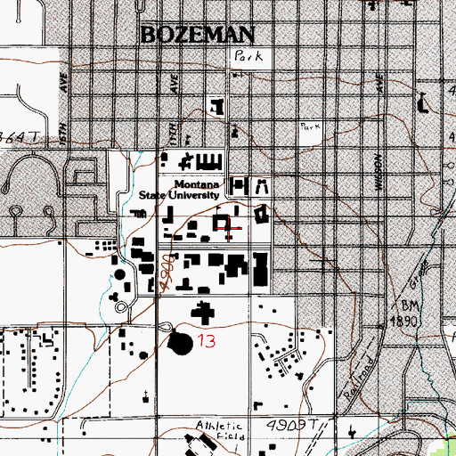 Topographic Map of Danforth Chapel, MT