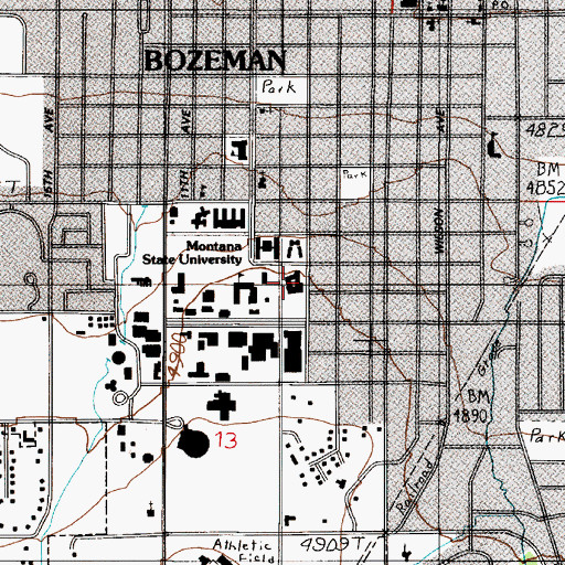 Topographic Map of Hannon Hall, MT