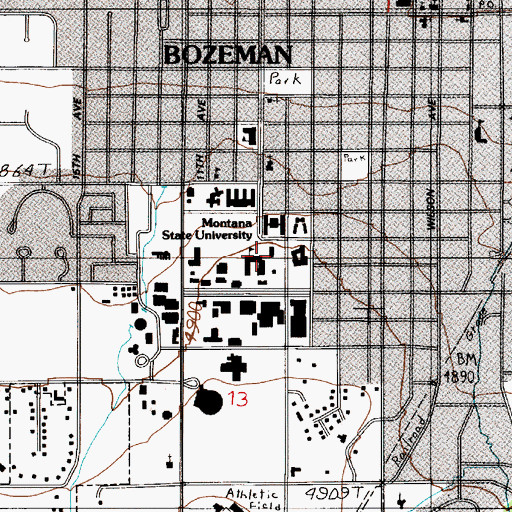 Topographic Map of Herrick Hall, MT