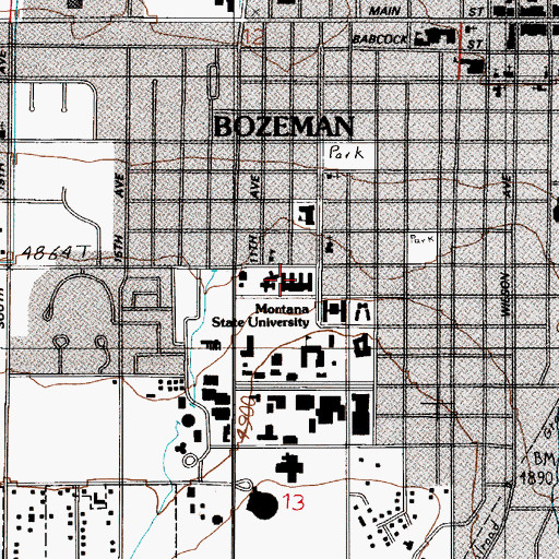 Topographic Map of Johnstone Center, MT