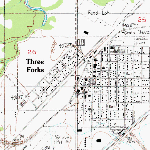 Topographic Map of Harvest States Co-operative Elevator, MT