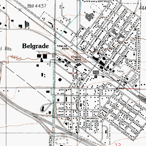 Topographic Map of Agribasics Company Elevator, MT