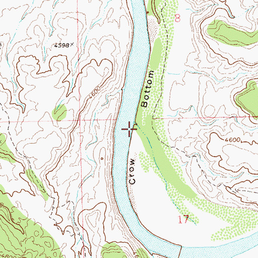 Topographic Map of Crow Bottom, CO
