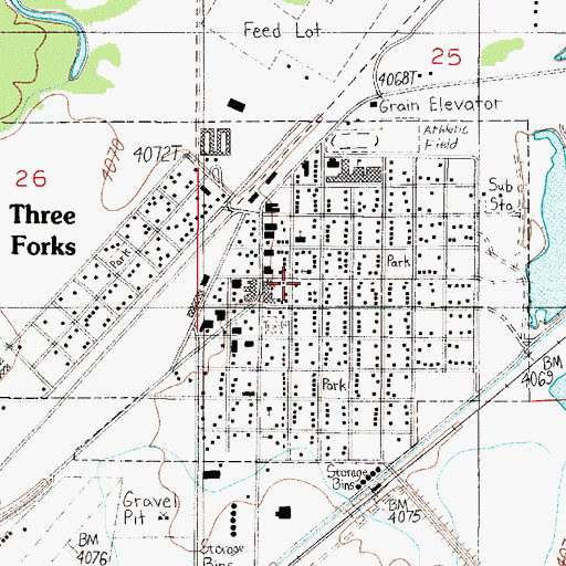 Topographic Map of Three Rivers Clinic, MT