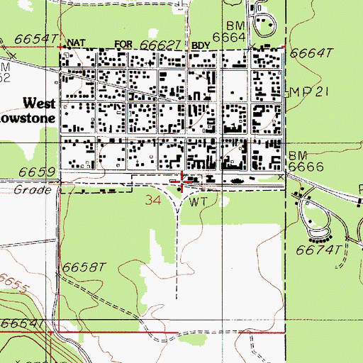 Topographic Map of West Yellowstone Clinic, MT