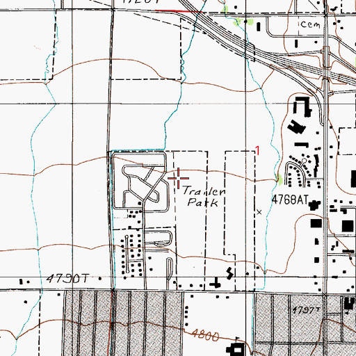 Topographic Map of Covered Wagon Mobile Home Park, MT