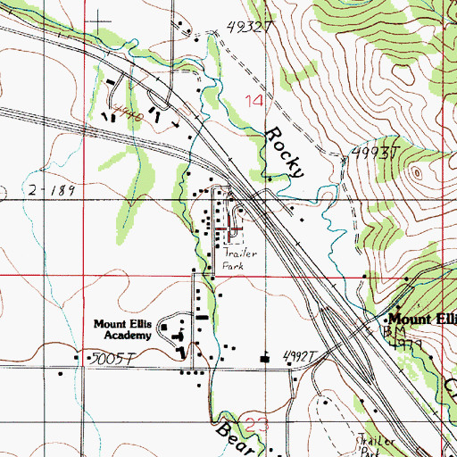 Topographic Map of Canyon View Trailer Court, MT