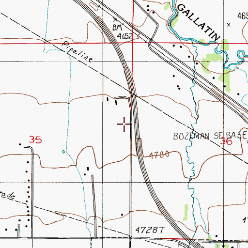 Topographic Map of Interchange 304, MT