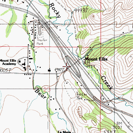 Topographic Map of Interchange 313, MT