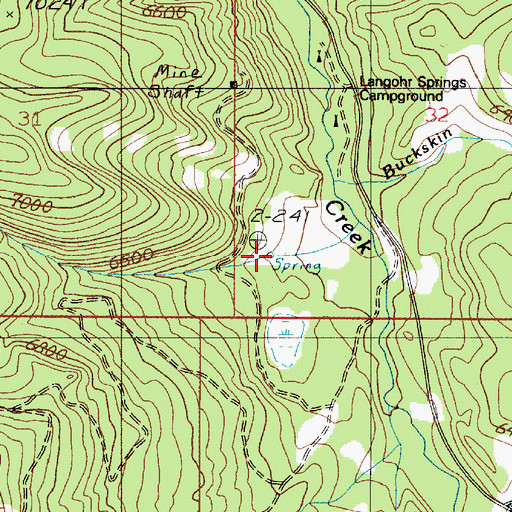 Topographic Map of Langohr Springs, MT