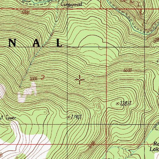 Topographic Map of Avalanche Spire Rock, MT