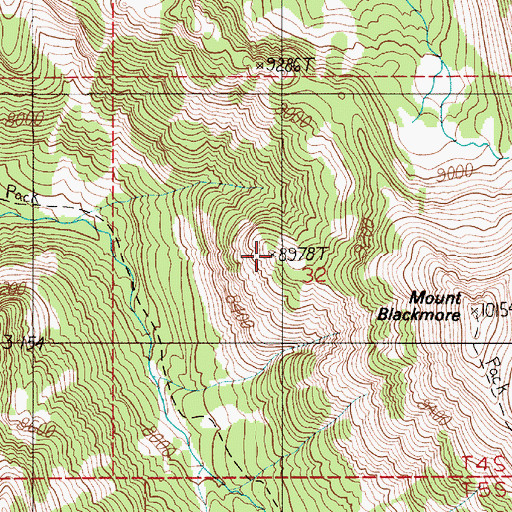 Topographic Map of Kinor Peak, MT