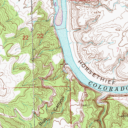 Topographic Map of Bull Canyon, CO