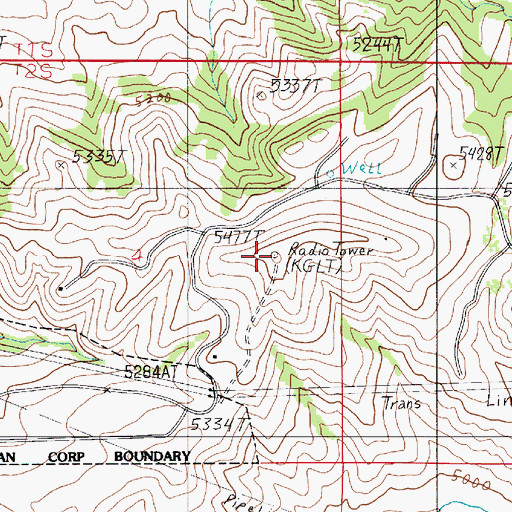 Topographic Map of Bozeman Beacon, MT