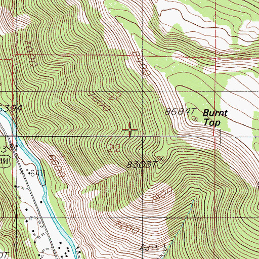 Topographic Map of Prohibition Rock, MT