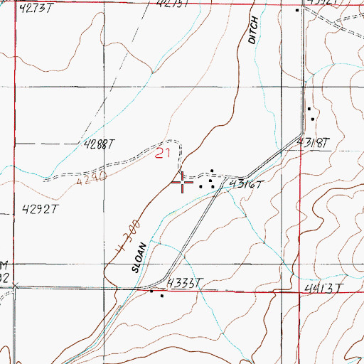 Topographic Map of Windville Post Office (historical), MT