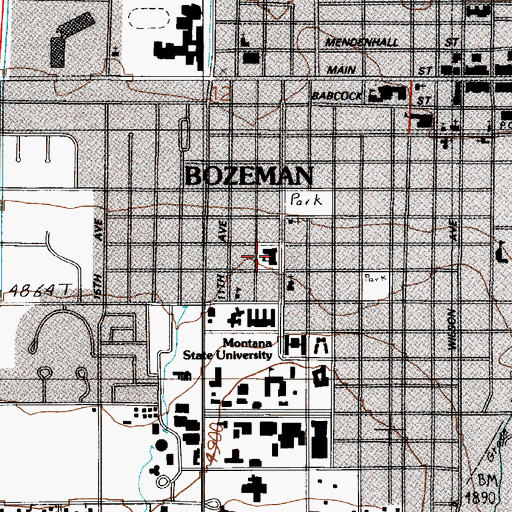 Topographic Map of Irving School, MT
