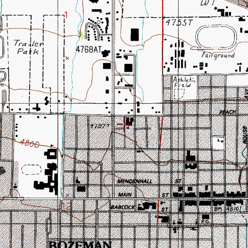 Topographic Map of Whittier School, MT