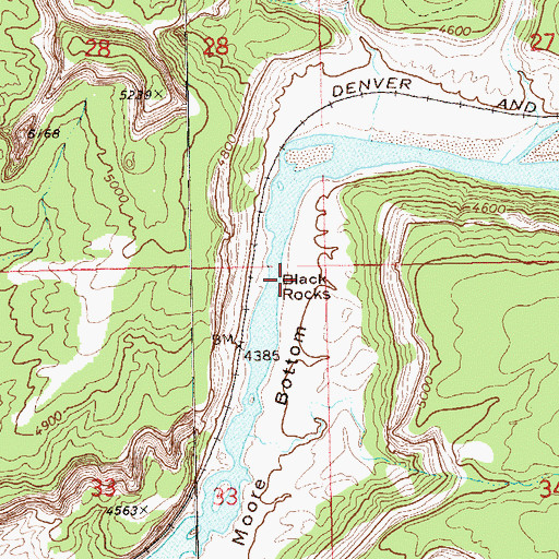Topographic Map of Black Rocks, CO