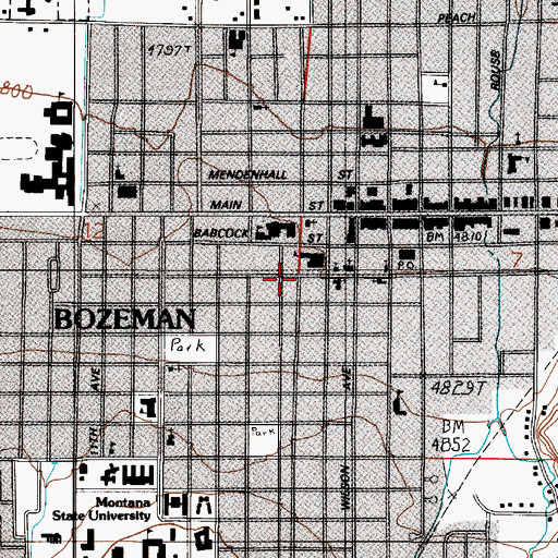 Topographic Map of Bridger Alternative High School, MT