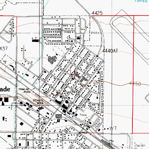 Topographic Map of Thomas B Quaw Elementary School, MT