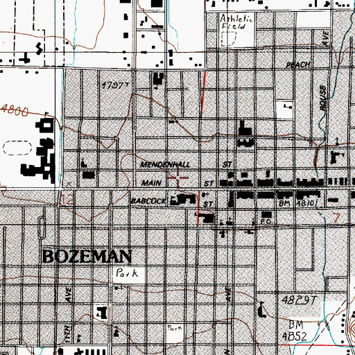 Topographic Map of Gallatin County Courthouse, MT