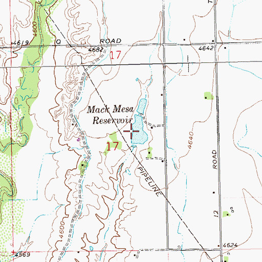 Topographic Map of Mack Mesa Reservoir, CO
