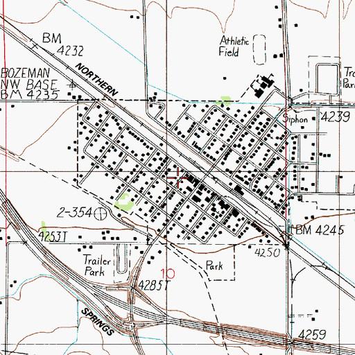Topographic Map of Manhattan Police Department, MT